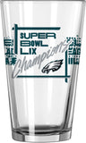 Philadelphia Eagles Glass Pint 16oz Super Bowl 59 Champs-0