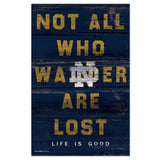 Notre Dame Fighting Irish Sign 11x17 Wood Life Is Good-0