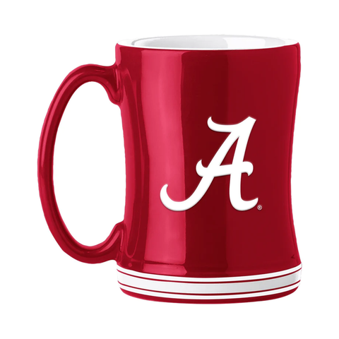 Alabama Crimson Tide Coffee Mug 14oz Sculpted Relief Team Color-0