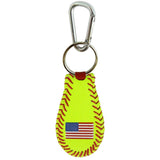 American Flag Keychain Classic Softball - Team Fan Cave