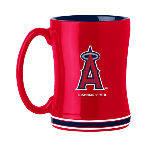 Los Angeles Angels Coffee Mug 14oz Sculpted Relief Team Color-0