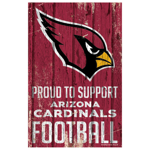 Arizona Cardinals Sign 11x17 Wood Proud to Support Design-0