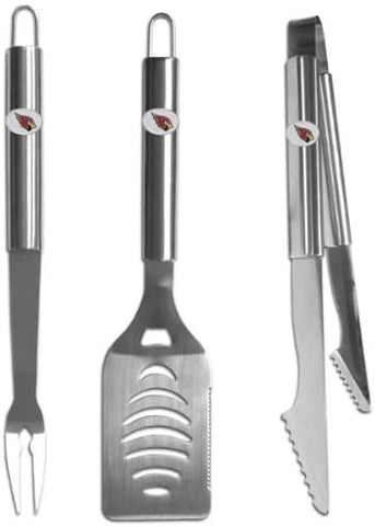 Arizona Cardinals Utensil Set Grilling BBQ Stainless Steel 3 Piece - Team Fan Cave