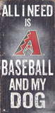 Arizona Diamondbacks Sign Wood 6x12 Baseball and Dog Design Special Order-0