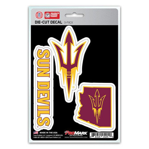 Arizona State Sun Devils Decal Die Cut Team 3 Pack - Team Fan Cave