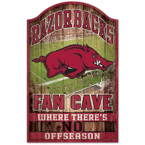 Arkansas Razorbacks Sign 11x17 Wood Fan Cave Design - Special Order-0