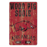 Arkansas Razorbacks Sign 11x17 Wood Slogan Design-0