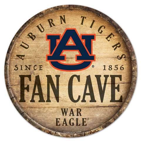 Auburn Tigers Sign Wood 14 Inch Round Barrel Top Design - Special Order-0