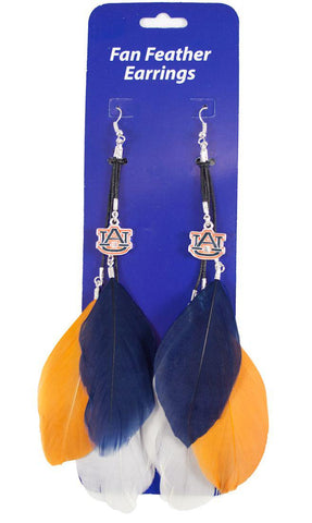 Auburn Tigers Team Color Feather Earrings - Team Fan Cave