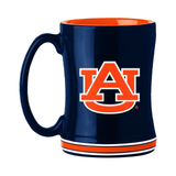 Auburn Tigers Coffee Mug 14oz Sculpted Relief Team Color-0