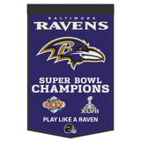 Baltimore Ravens Banner Wool 24x38 Dynasty Champ Design-0