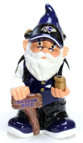 Baltimore Ravens Garden Gnome - Coin Bank - Team Fan Cave