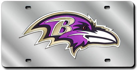 Baltimore Ravens License Plate Laser Cut Silver - Team Fan Cave