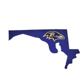 Baltimore Ravens Sign Wood 12 Inch Team Color State Shape Design