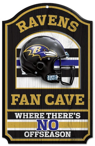 Baltimore Ravens Wood Sign - 11"x17" Fan Cave Design-0