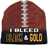 Beanie I Bleed Style Sublimated Football Black and Gold Design - Team Fan Cave