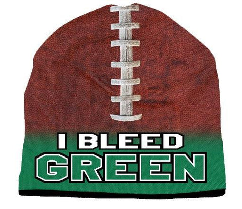 Beanie I Bleed Style Sublimated Football Kelly Green Design - Team Fan Cave