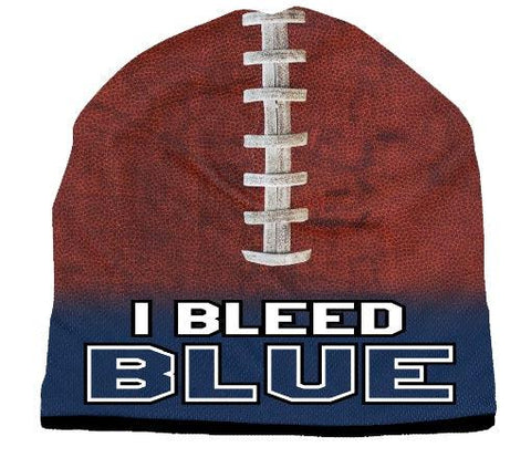 Beanie I Bleed Style Sublimated Football Navy Blue Design - Team Fan Cave