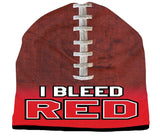 Beanie I Bleed Style Sublimated Football Red Design - Team Fan Cave