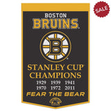 Boston Bruins Banner Wool 24x38 Dynasty Champ Design