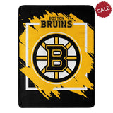 Boston Bruins Blanket 46x60 Micro Raschel Dimensional Design Rolled Special Order