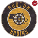 Boston Bruins Sign Wood 12 Inch Round State Design - Team Fan Cave