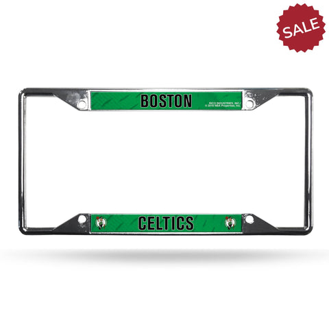 Boston Celtics License Plate Frame Chrome EZ View - Team Fan Cave