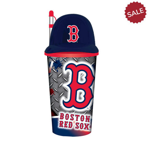 Boston Red Sox Helmet Cup 32oz Plastic with Straw-0