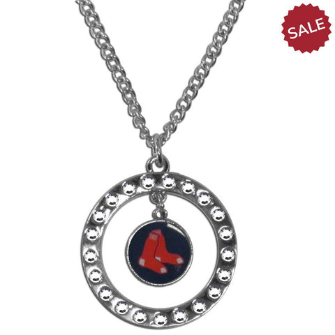 Boston Red Sox Necklace Chain Rhinestone Hoop - Team Fan Cave