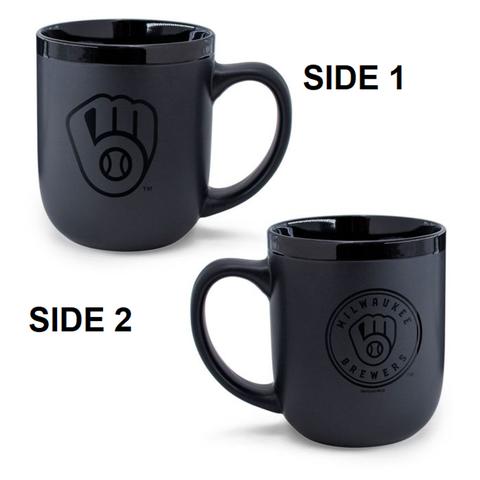 Milwaukee Brewers Coffee Mug 17oz Matte Black-0