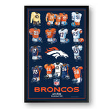Denver Broncos Framed Print 10x13 Uniform Heritage-0