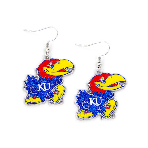 Kansas Jayhawks Earrings Glitter Dazzle-0