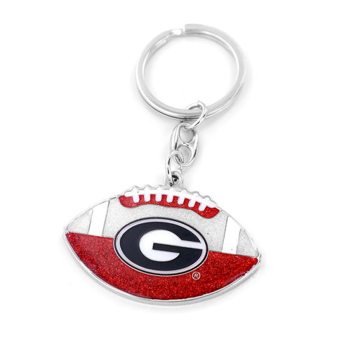 Georgia Bulldogs Keychain Football Glitter-0