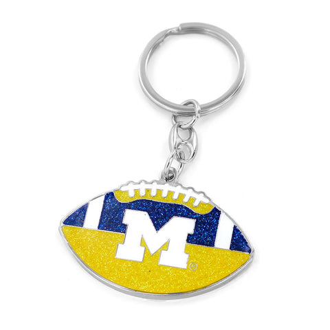 Michigan Wolverines Keychain Football Glitter-0