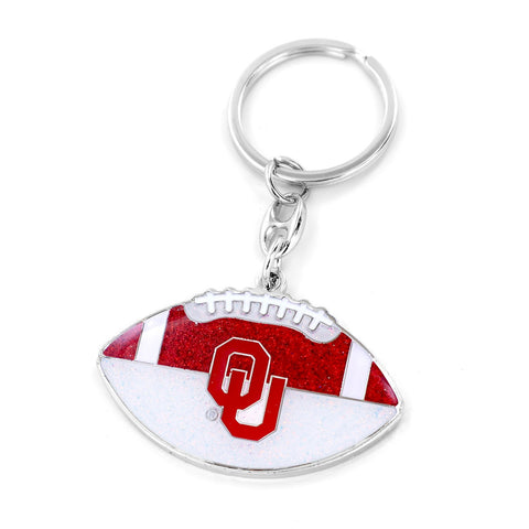 Oklahoma Sooners Keychain Football Glitter-0