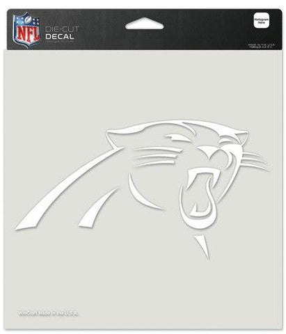 Carolina Panthers Decal 8x8 Die Cut White - Team Fan Cave