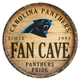 Carolina Panthers Sign Wood 14 Inch Round Barrel Top Design-0