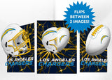 Los Angeles Chargers 3D Art Print 12x16 Lightning Flip-0