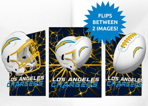 Los Angeles Chargers 3D Art Print 12x16 Lightning Flip-0