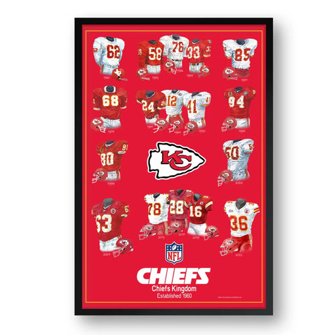 Kansas City Chiefs Framed Print 10x13 Uniform Heritage-0