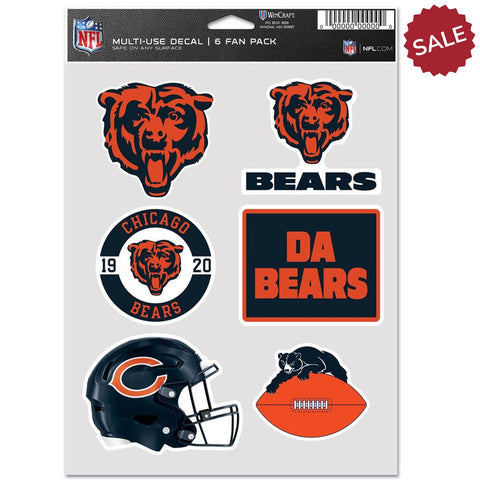 Chicago Bears Decal Multi Use Fan 6 Pack-0