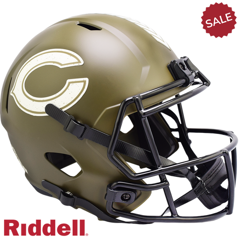 Chicago Bears Helmet Riddell Replica Full Size Speed Style Salute To Service-0