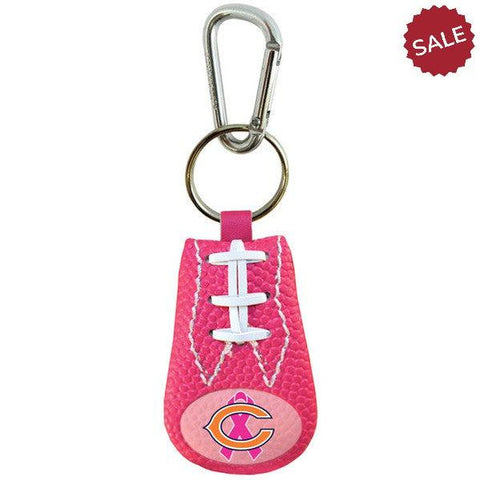 Chicago Bears Keychain Breast Cancer Awareness Ribbon Pink Football - Team Fan Cave