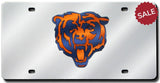 Chicago Bears License Plate Laser Cut Silver - Team Fan Cave