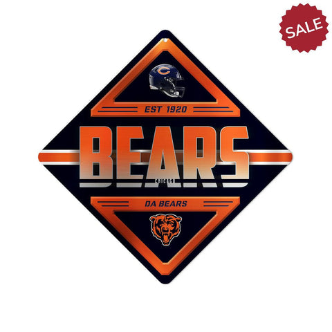 Chicago Bears Sign Metal Diamond Shape