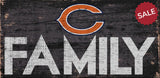 Chicago Bears Sign Wood 12x6 Family Design - Special Order