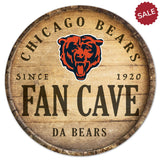 Chicago Bears Sign Wood 14 Inch Round Barrel Top Design-0