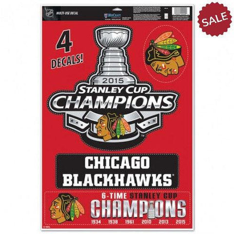 Chicago Blackhawks Decal 11x17 Ultra - 2015 Champs - Team Fan Cave