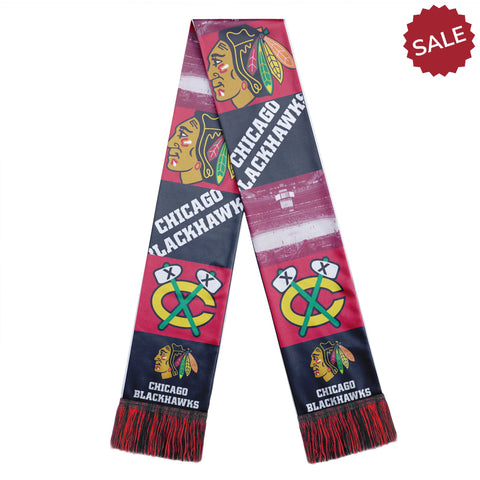 Chicago Blackhawks Scarf Printed Bar Design - Team Fan Cave