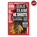 Chicago Blackhawks Sign 11x17 Wood Wordage Design-0